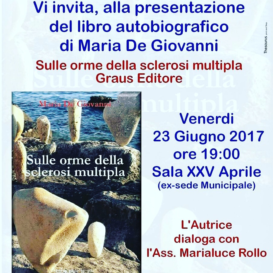 A Cellino San Marco oggi la presentazione di sulle orme della sclerosi multipla, il libro.