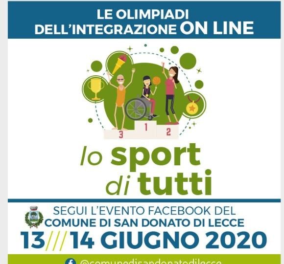 Lo sport di tutti a San Donato di Lecce, sul web la manifestazione oggi e domani