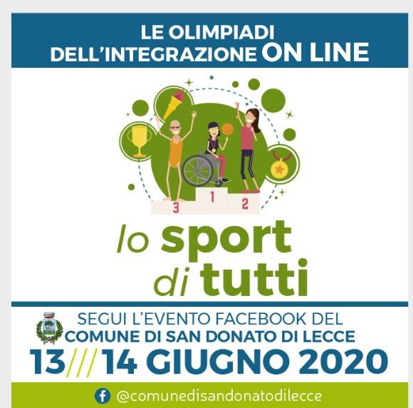 Lo sport di tutti a San Donato di Lecce, sul web la manifestazione oggi e domani